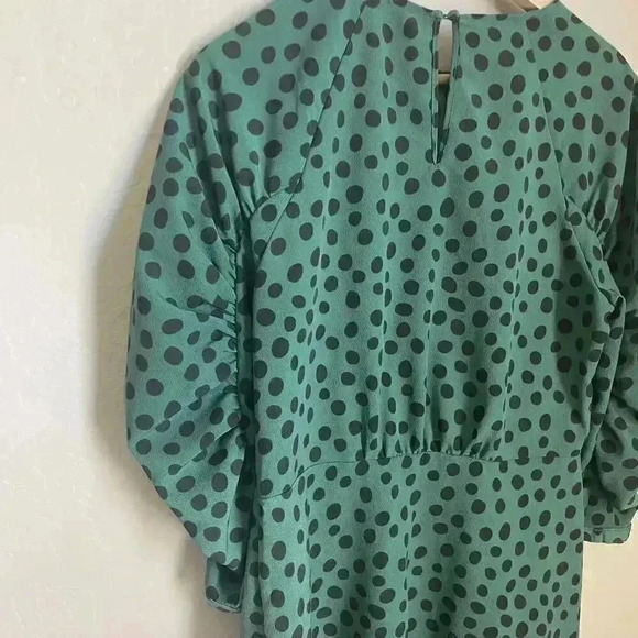 Who What Wear Green Polka Dot Dress Size Medium - Picture 10 of 13